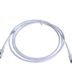 Patch Cord Z-MAX Cat6A S/FTP, CM/LS0H, 2.13 Metros (7 Pies), Color Blanco, Versión Bulk (Sin Empaque Individual)