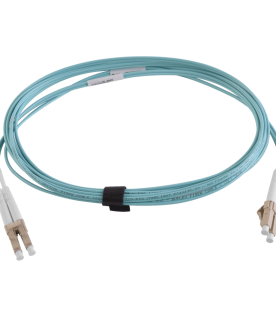 Jumper de Fibra Óptica Multimodo 50/125 XGLO OM3, LC-LC Duplex, OFNR, Color Aqua, 3 Metros (9.84 Pies)