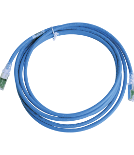 Patch Cord Z-MAX Cat6A S/FTP, CM/LS0H, 3.05 Metros (10 Pies), Color Azul, Versión Bulk (Sin Empaque Individual)