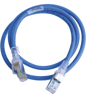 Patch Cord Z-MAX Cat6A S/FTP, CM/LS0H, 0.91 Metros (3 Pies), Color Azul, Versión Bulk (Sin Empaque Individual)