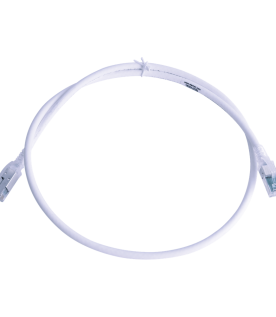 Patch Cord Z-MAX Cat6A S/FTP, CM/LS0H, 0.91 Metros (3 Pies), Color Blanco, Versión Bulk (Sin Empaque Individual)