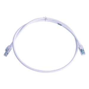 Patch Cord Z-MAX Cat6A S/FTP, CM/LS0H, 0.91 Metros (3 Pies), Color Blanco, Versión Bulk (Sin Empaque Individual)