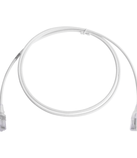 Patch Cord MC6 Modular Cat6 UTP, CM/LS0H, 1.52 Metros (5 Pies), Color Blanco, Diámetro Reducido (28AWG), Versión Bulk (Sin Empaque Individual)