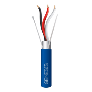 Carrete de 305 Metros (1000 Pies) de Cable 3x18 AWG / Plenum / BLINDADO / Tipo FPLP, CMP, CL3P / Color Azul / Para Aplicaciones en Sistemas de Seguridad, Audio, Control y otras Aplicaciones