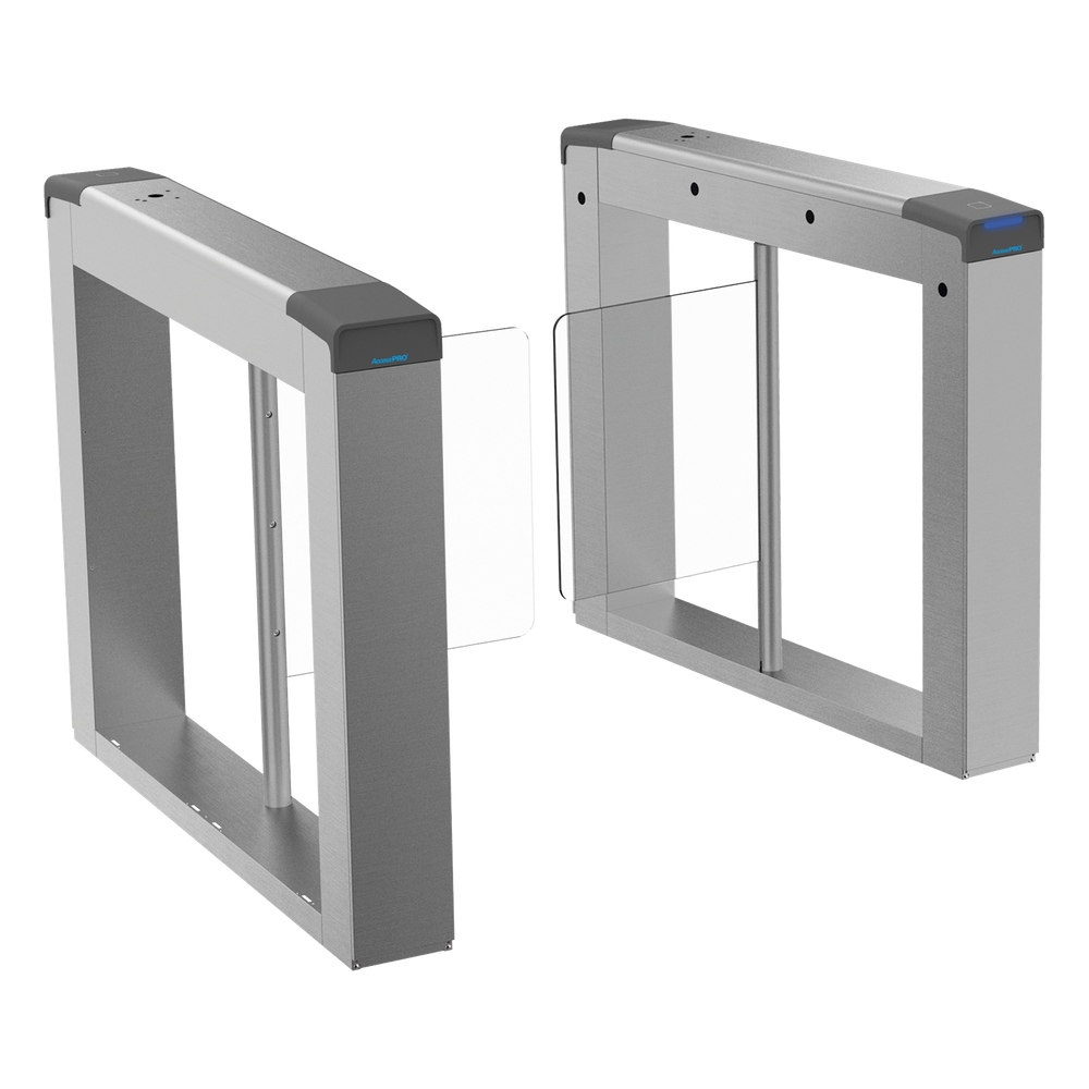 Torniquete Swing para EXTERIOR / Compatible con Reconocimiento Facial / Carril de 90 cms / Acero Inoxidable SUS304 / Motor Brushless / Capacidad 20-60 Personas por Minuto / 3,000,000 MCBF / Perforaciones listas para montaje DS-KAB6ZU1 No Incluido