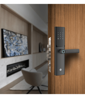 Cerradura Digital JULIUS / Sensor de Huella con Inteligencia Artificial / Registro de 100 Huellas y 100 Códigos / Bloqueo Automático / Modo Niños / IP54 / Incluye 2 Llaves de Alta Seguridad y 4 Tarjetas MIFARE