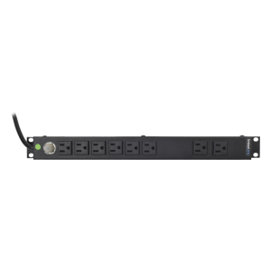 Multicontacto Horizontal (PDU) de 8 Contactos (NEMA 5-15R) Rack 19" 1UR. Voltaje Entrada/Salida: 120Vca/15A