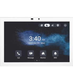 MONITOR COLOR BLANCO DE 10" IPS LCD / CERTIFICADO POR GOOGLE PLAY STORE / ANDROID 12 OS / WI-FI 6 / POE / SIP / ENTRADAS DE ALARMA / ADMINISTRACIÓN 100 EN LA NUBE