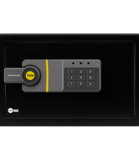Caja Fuerte Electrónica Residencial / Sistema de Apertura por Código 3-8 Dígitos / Llave de Emergencia / Bloqueo de Seguridad 5 Minutos / Indicadores LED / Alimentación 4 Pilas AA / Garantía 1 Año