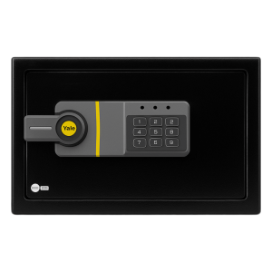 Caja Fuerte Electrónica Residencial / Sistema de Apertura por Código 3-8 Dígitos / Llave de Emergencia / Bloqueo de Seguridad 5 Minutos / Indicadores LED / Alimentación 4 Pilas AA / Garantía 1 Año