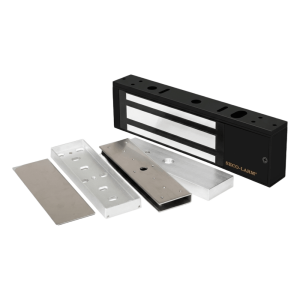 Kit Para Control de Acceso Incluye Chapa Magnética de 1200 Lbs Color Negro / Montaje En "U" Para Puerta de Cristal / Uso Interior / Certificación UL / Diseño Elegante