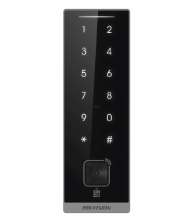 Teclado Esclavo con Lector de Tarjetas Virtuales Bluetooth y Códigos QR / Tarjetas MIFARE y PROX EM / Contraseñas / RS-485 Wiegand OSDP / Frecuencias 13.56 MHz y 125 KHz / Autenticación Tarjeta PIN QR Bluetooth / Táctil