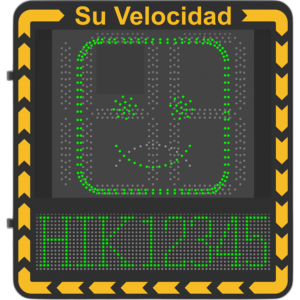 Display LED para Control de Velocidad Exterior / Distancia Visible de 100 m / LED de Alta Luminosidad y Bajo Consumo / Visualización de Velocidad con Código de Colores / IP66 / Conectividad Wi-Fi y Ethernet / Compatible con TCP/IP, HTTP, DHC