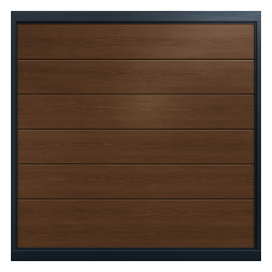 Puerta de Garage de Alta Calidad / Linea Central / Imitacion madera / oscura / 18x8 pies / AISLADA / Estilo Americana.