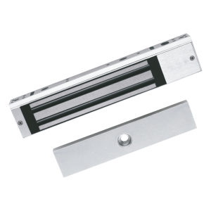 Chapa Magnética de 617 Lbs (280 Kg) / Montaje en Puerta Normal o de Vidrio / Certificado CE / Uso en Interior / Indicador LED / Magnetismo Anti-residual