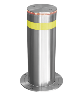 Bolardo Hidráulico Antiembestida 220 mm × 600 mm / Acero Inoxidable 304 / 200,000 J de Resistencia al Impacto / Bomba Hidráulica Integrada / Ciclo de 4 seg / 100 Ciclos por Hora