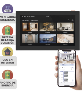 Pantalla Inalámbrica / Con Batería Recargable 4600mAh / Wi-Fi / Ideal Para Escritorio o Pared  / Vista en Vivo de Cámaras EZVIZ / Compatible con Videoportero CS-HP7  para ver Cámara y Apertura Remota  / Audio de Dos Vías