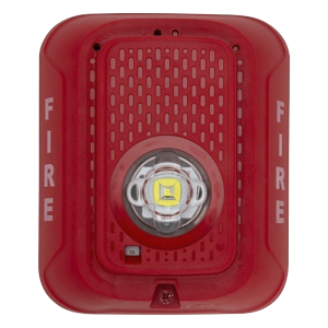 Lámpara estroboscópica LED para pared, 24 Vcd, candela seleccionable hasta 185 cd, sin sirena, color rojo