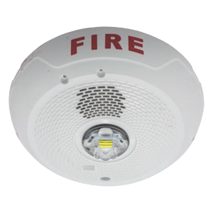 Sirena con lámpara estroboscópica LED de 2 hilos para techo, candela seleccionable, color blanco, compatible con SpectrAlert