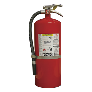 Extintor recargable de polvo químico seco multipropósito de 18 lb para fuegos clase A, B y C, con colgador de pared