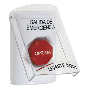 Botón Multipropósito, Texto Salida De Emergencia, Llave para Restablecer, Bocina Integrada De Alarma, Tapa De Policarbonato, 2 Relevadores forma C, Interior