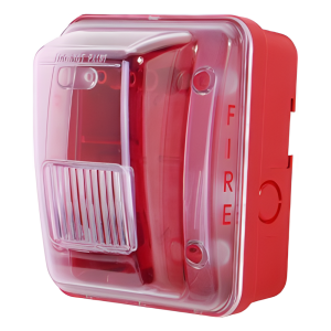 Cubierta para instalar sirenas estrobo en exterior compatible con estrobos sirenas Hochiki color rojo