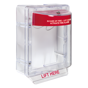 Cubierta Protectora Serie Stopper II® De Policarbonato, Con Bocina, Espaciador Transparente, Montaje en Superficie, Etiqueta en Inglés