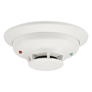 Detector fotoeléctrico de humo de 2 hilos con sensor térmico fijo a 57 grados C, para sistemas convencionales