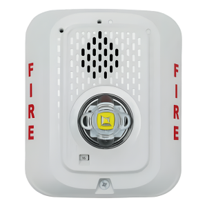 Sirena con lámpara estroboscópica LED de 2 hilos para pared, candela seleccionable, color blanco, compatible con SpectrAlert