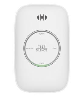 (HikFire) Detector de Gas Natural Metano (CH4) / Alarma Temprana / Salida para cierre de Válvula y/o  activación de Ventilador / Protección IP30 / Alarma de 70dB a 115dB a 1 metro de distancia