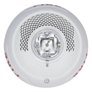 Bocina con Lámpara Estroboscópica, Montaje en Techo, Color Blanco, Nuevo Diseño Moderno y Elegante y Menor Consumo de Corriente