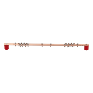 Barra Distribución Tierra Rack 19 in / Cobre 100% / 550A / Aisladores Rojos / 0.64 cm (0.25 in) / J-STD-607-A