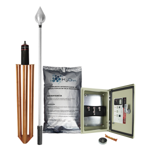 Kit de Pararrayo con Punta en Aluminio con Diámetro de Protección de 160 metros.