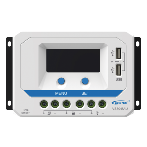 Controlador Solar PWM / 30A / 12/24V/36/48V / Doble USB / Pantalla LCD / Tierra Positivo Común