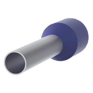Ferrule Aislado PAN-TERM para Cable 14 AWG, Largo 12mm, DIN Color Azul. Paquete 500 Piezas