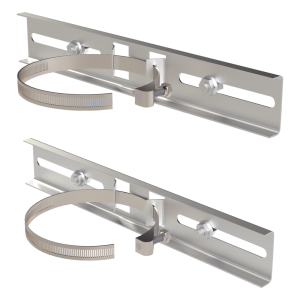 Montaje de Metal Galvanizado para Poste Universal para Gabinetes de Ancho Hasta 30 cm.