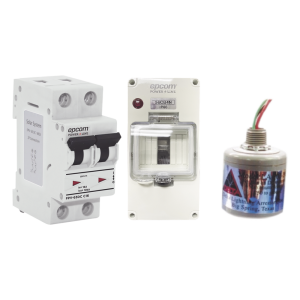 Kit de Centro de Carga Para Corriente Directa, Breaker de hasta 800 Vcc de 20 A con Supresor de Descargas Atmosféricas.