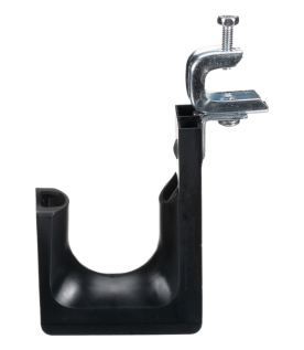 Sujetador STRONGHOLD tipo J (J-Hook), Con Abrazadera de Tornillo para Montaje, Hasta 46 Cables Cat6, Nylon 6.6, Color Negro, 1 pieza