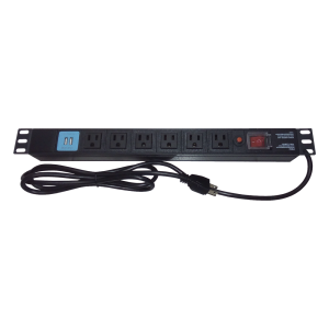 Tomacorriente Horizontal (PDU) de 6 contactos (NEMA 5-15R) + 2 USB para instalación en Rack de 19", 1UR, 125 Vca/ 15 A (THE0040091001001)