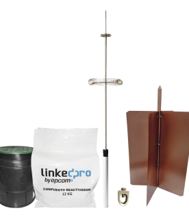 Kit pararrayo LinkedPro básico. Ideal para la protección de mástiles y postes.