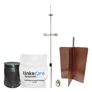 Kit pararrayo LinkedPro básico. Ideal para la protección de mástiles y postes.