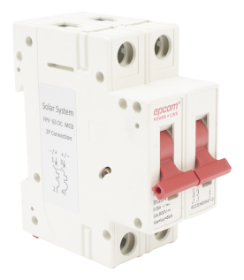 Protección Térmica/ Interruptor 2P, 20 A,  Corriente Directa  800 Vcc para Aplicación Fotovoltaica Montaje Riel DIN