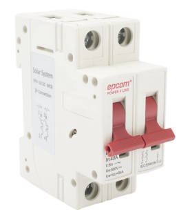 Protección Térmica/ Interruptor 2P, 40 A,  Corriente Directa  800 Vcc para Aplicación Fotovoltaica Montaje Riel DIN