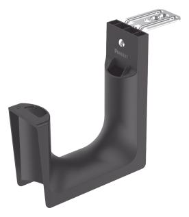 Sujetador STRONGHOLD tipo J (J-Hook), Con Soporte para Montaje en Techo, Para 180 Cables Cat6, Nylon 6.6, Color Negro, 10 piezas