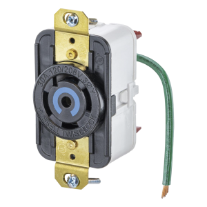 Receptáculo de Media Vuelta Industrial 30 A 120/208 V CA/ Nema L21-30R /Color Negro