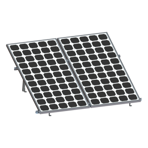 Montaje para 2 Paneles Solares, Riel "8" de 2700mm para Módulos con Espesor de 30-35mm, Velocidad de Viento Máx. 136km/h