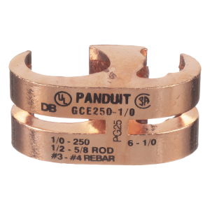 Conector de Conexión a Tierra tipo "E" para Conductor 1/0 AWG STR – 250 KCMIL MAIN y 6 AWG SOL – 1/0 AWG STR TAP
