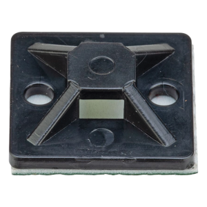 Montaje-Sujetador Adhesivo STRONGHOLD de 4 Vías de 1" x 1" x 1/4", Color Negro, Nylon 6.6 Retardante de Llamas V-2, Paquete de 100pz