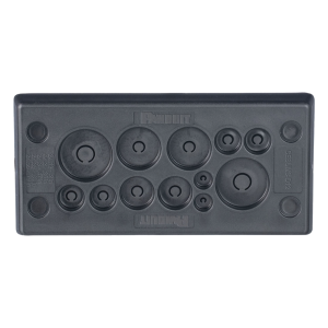 Pasacables Rectangular de Membrana, IP66, 3.39" x 1.42", 12 orificios, para Cables no Terminados. Color Negro