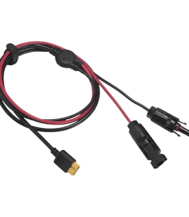 Cable 2.5 m, Negro, Calibre 12 AWG con Terminales MC4 Macho y Hebra para Terminal XT60